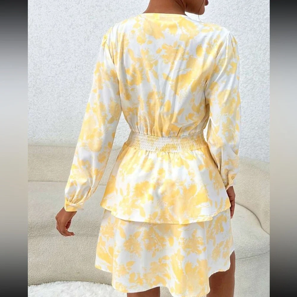 Boho floral print t shirred waist dress - Picture 9 of 13